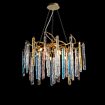 Люстра на подвесе с каркасом из металла и цветными подвесками из стекла Droplet Chandelier варинант исполнения - 3 | Loft Concept в Волгограде