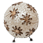 Настольная лампа из перламутра на металлическом каркасе Indonesian Ball варинант исполнения - 1 | Loft Concept в Волгограде