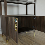 Стеллаж со стеклянными полками Elsa Dreams Walnut варинант исполнения - 5 | Loft Concept в Волгограде