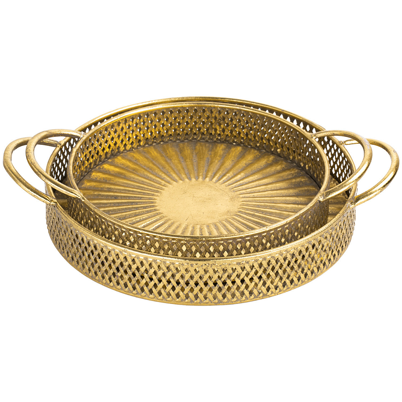 Поднос железный Gold Mesh Золотой Поднос железный Gold Mesh Золотой в Волгограде | Loft Concept