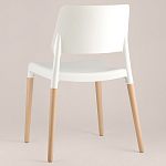 Пластиковый стул на ножках из массива бука Ferret White 4 шт варинант исполнения - 5 | Loft Concept в Волгограде