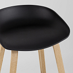 Барный стул на ножках из натурального дерева Boras Black варинант исполнения - 7 | Loft Concept в Волгограде