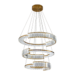 Светодиодная трехъярусная кольцевая люстра из хрусталя и стали с пультом для регулировки света Maude Crystal Light варинант исполнения - 1 | Loft Concept в Волгограде