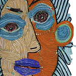 Арт-Объект плетеный из нитей Абстрактный портрет Joana Schneider  варинант исполнения - 1 | Loft Concept в Волгограде