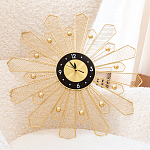 Часы настенные из металла в виде солнца с чёрным циферблатом Mirror Tower Clock варинант исполнения - 4 | Loft Concept в Волгограде