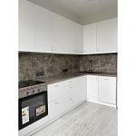 Угловой кухонный гарнитур белый и столешница под мрамор Gene Kitchen Set варинант исполнения - 3 | Loft Concept в Волгограде