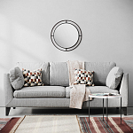 Настенное зеркало круглой формы в черной металлической раме BUBBLE MIRROR BLACK варинант исполнения - 3 | Loft Concept в Волгограде