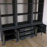 Модульный стеллаж Primo из трех составных элементов Черный дуб варинант исполнения - 4 | Loft Concept в Волгограде