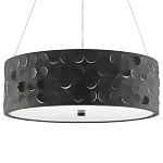 Люстра в форме цилиндра с чёрным фактурным абажуром Round Necklines варинант исполнения - 4 | Loft Concept в Волгограде