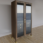 Дизайнерский шкаф витрина Elsa Dreams Walnut с 4-мя ящиками варинант исполнения - 3 | Loft Concept в Волгограде