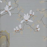 Обои ручная роспись Summer Night Blossom Colourway SC-122 on Wood Ash slub silk варинант исполнения - 2 | Loft Concept в Волгограде