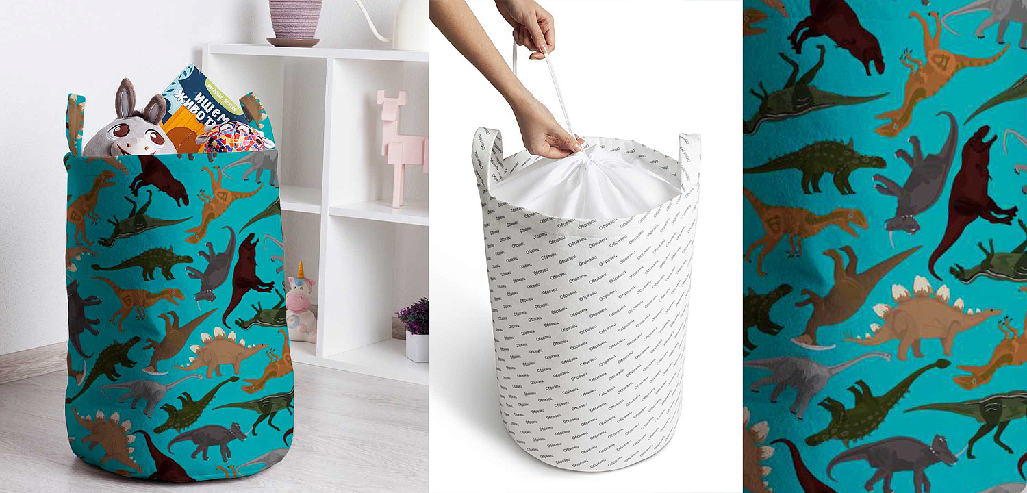Корзина Turquoise Dinosaurs Basket Корзина Turquoise Dinosaurs Basket - Loft-Concept в Волгограде