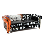 Диван Честерфильд граффити graffiti Orange Sofa натуральная кожа варинант исполнения - 2 | Loft Concept в Волгограде