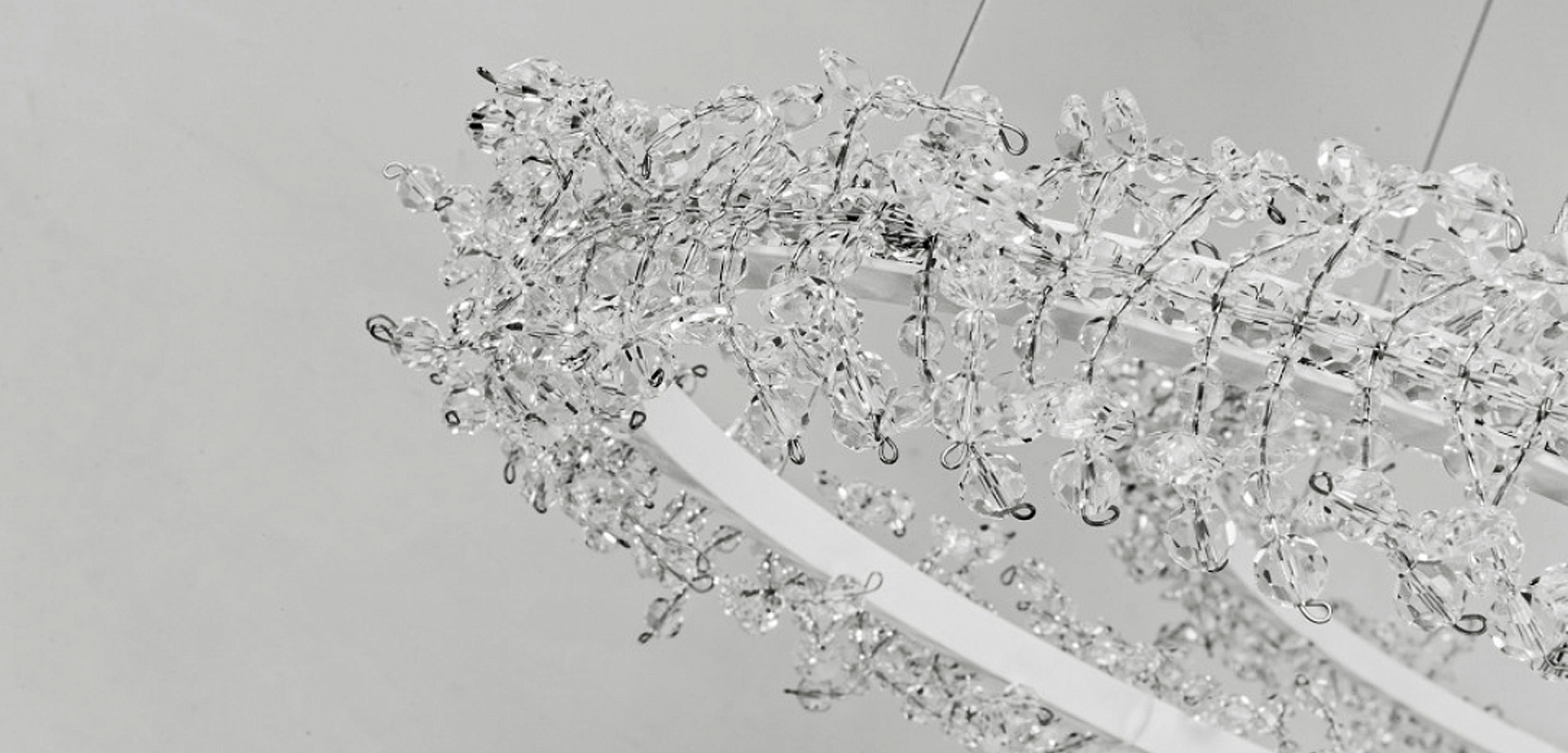 Люстра Crystal round chandelier 3 кольца Белый Люстра Crystal round chandelier 3 кольца Белый - Loft-Concept в Волгограде
