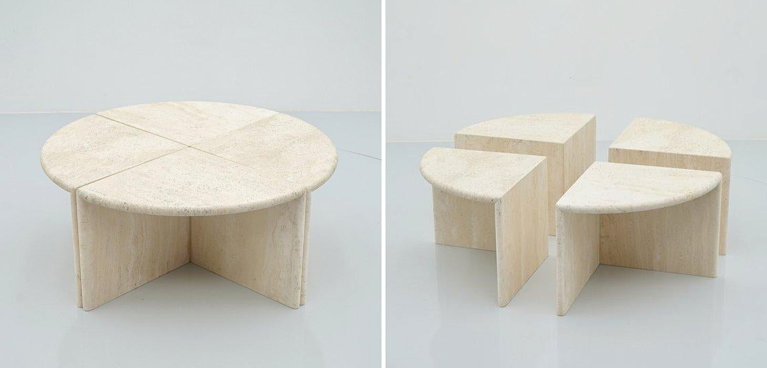 Модульный кофейный стол Set of Four Travertine Side or Coffee Tables Модульный кофейный стол Set of Four Travertine Side or Coffee Tables - Loft-Concept в Волгограде