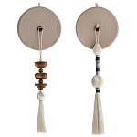 Аксессуар на стену диск с деревянными бусинами Wall Decor Thread Disc  варинант исполнения - 4 | Loft Concept в Волгограде