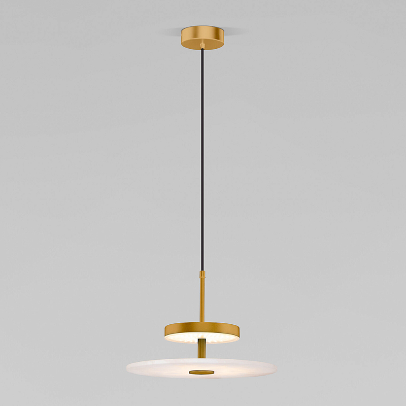 Светодиодный подвесной светильник латунь с мраморным рассеивателем Латунь Белый Мрамор Bianco в Волгограде | Loft Concept 