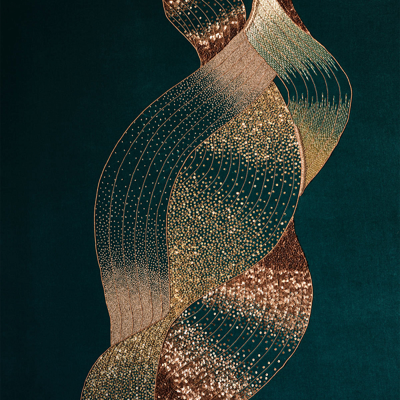 Обои с вышивкой ручной работы Plume Original colourway on velvet  в Волгограде | Loft Concept 