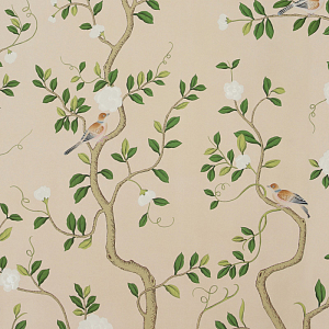 Обои ручная роспись Gustavian Garden Spring on Gentleman's Pink dyed paper