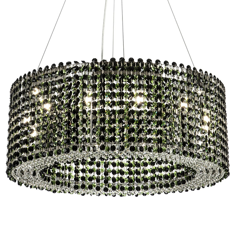 Круглая люстра с хрустальными подвесками Crystal Art Chrome Green Chandelier 12 Хром Зеленый Черный Круглая люстра с хрустальными подвесками Crystal Art Chrome Green Chandelier 12 Хром Зеленый Черный в Волгограде | Loft Concept