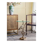 Столик с круглой стеклянной столешницей и корпусом в виде двух павлинов на ветке Table Two Peacocks варинант исполнения - 6 | Loft Concept в Волгограде