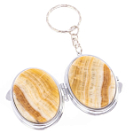 Зеркало брелок карманное двухстороннее из натурального камня Оникс Silver Stone Mirrors варинант исполнения - 2 | Loft Concept в Волгограде