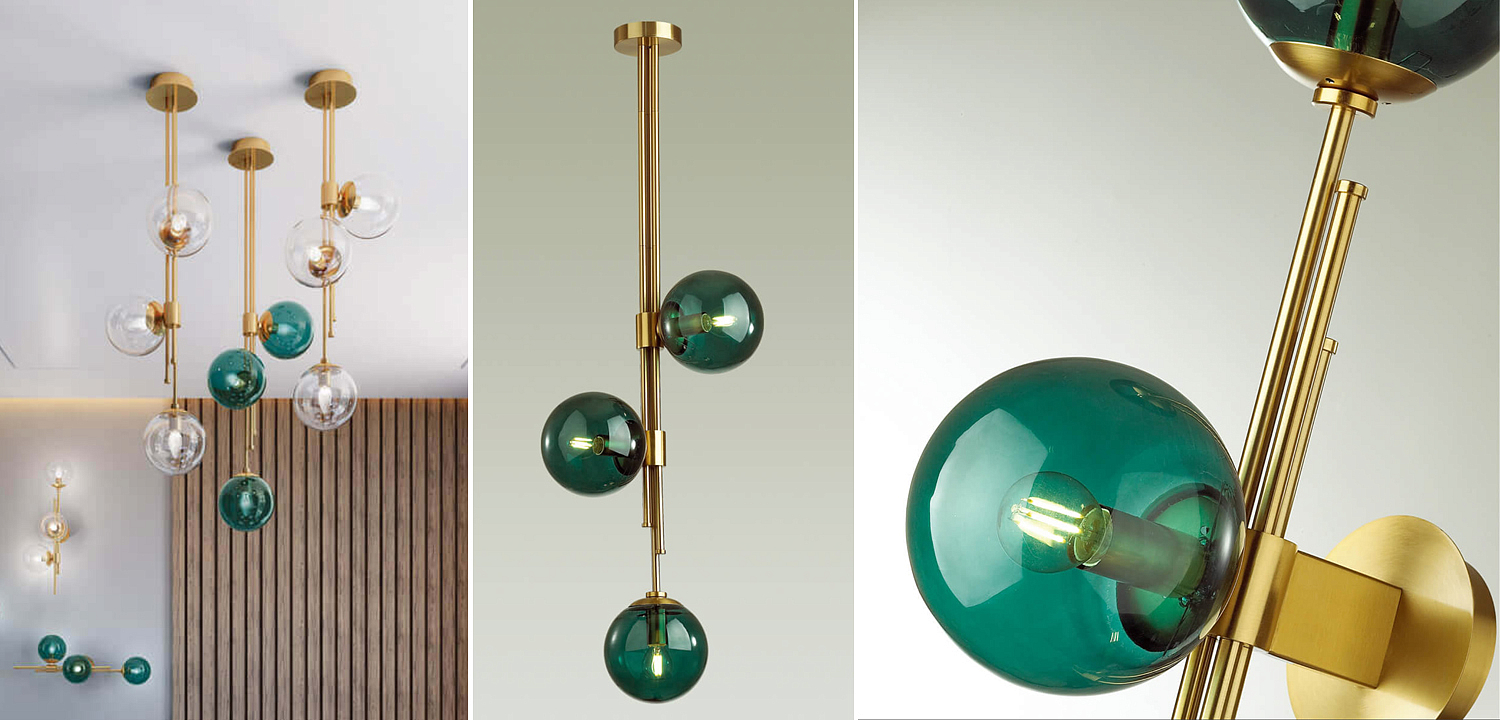 Светильник TRILOGY Ceiling Light Turquoise glass 100 Светильник TRILOGY Ceiling Light Turquoise glass 100 - Loft-Concept в Волгограде