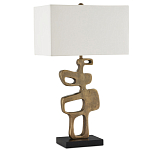 Настольная лампа с фигурным каркасом и прямоугольным тканевым абажуром Brutalist Profile варинант исполнения - 4 | Loft Concept в Волгограде