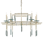 Люстра линейная с круглыми прозрачными подвесками  Horizontal Rectangular Chandelier варинант исполнения - 4 | Loft Concept в Волгограде
