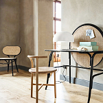 Письменный стол с круглой плетёной панелью для крепления заметок Allegory варинант исполнения - 2 | Loft Concept в Волгограде