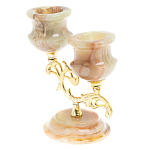 Подсвечник двухрожковый из натурального камня оникс Stone Candlestick варинант исполнения - 2 | Loft Concept в Волгограде