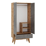 Шкаф с фасадом цвета серый бетон Grace of Furniture варинант исполнения - 2 | Loft Concept в Волгограде