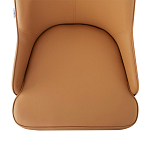 Стул оранжевый с высокой спинкой из искуственной кожи на серых металлических ножках Enigma Orange варинант исполнения - 3 | Loft Concept в Волгограде