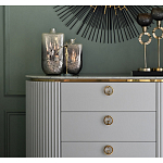 Комод белый овальный с мраморной столешницей Thoroughbass варинант исполнения - 3 | Loft Concept в Волгограде