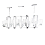 Люстра прямоугольной формы с 12-ю цилиндрическими плафонами из стекла Laurent варинант исполнения - 3 | Loft Concept в Волгограде
