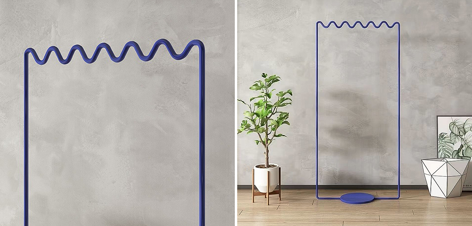 Вешалка Wave-shaped Hanger Rack Blue M Вешалка Wave-shaped Hanger Rack Blue M - Loft-Concept в Волгограде