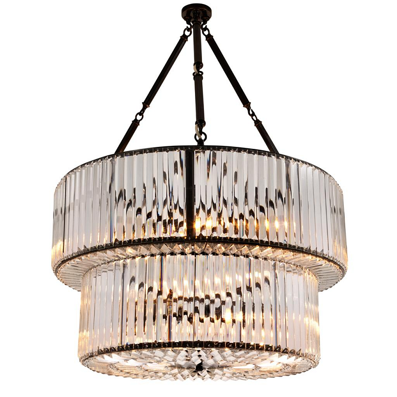 Люстра Chandelier Infinity Double Bronze Темная бронза Прозрачный (Transparent) Люстра Chandelier Infinity Double Bronze Темная бронза Прозрачный (Transparent) в Волгограде | Loft Concept