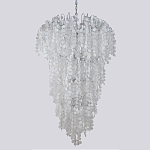 Люстра с прозрачными и белыми подвесками в виде лепестков FAIRYTREE Light варинант исполнения - 1 | Loft Concept в Волгограде