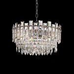 Круглая люстра с хрустальными подвесками на серебряном каркасе Gorgeous Crystal Light варинант исполнения - 1 | Loft Concept в Волгограде