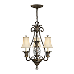 Люстра бронзового цвета с 3-мя кремовыми текстильными абажурами Hinkley варинант исполнения - 2 | Loft Concept в Волгограде