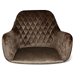 Барный стул со спинкой и подлокотниками на 4-х черных ножках Douglas Rhombus Коричневый Велюр варинант исполнения - 3 | Loft Concept в Волгограде