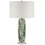 Настольная лампа керамическая с кремовым абажуром Scenic Column варинант исполнения - 5 | Loft Concept в Волгограде