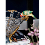 Чаша из прозрачного стекла на бронзовых ножках с фигурками попугаев Eden Garden варинант исполнения - 3 | Loft Concept в Волгограде