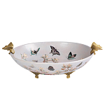 Белое фарфоровое блюдо с изображением бабочек Eden Garden варинант исполнения - 1 | Loft Concept в Волгограде