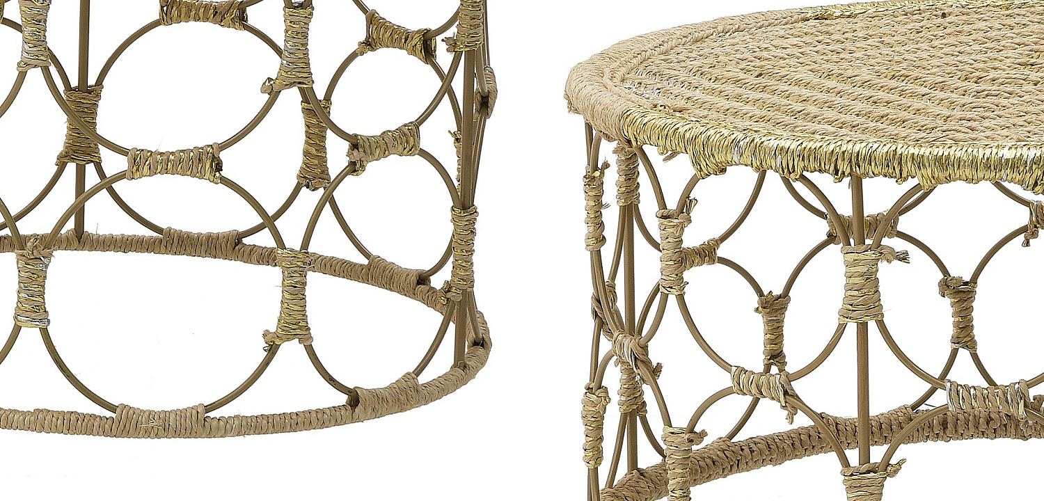 Комплект кофейных столиков Jute Metal Coffee Tables Комплект кофейных столиков Jute Metal Coffee Tables - Loft-Concept в Волгограде