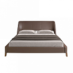 Кровать двуспальная с изголовьем из экокожи шоколадно-коричневого цвета Modern Look варинант исполнения - 4 | Loft Concept в Волгограде