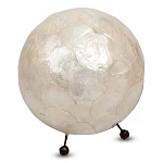 Настольная лампа из перламутра на металлическом каркасе Indonesian Egg варинант исполнения - 2 | Loft Concept в Волгограде