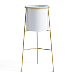 Кашпо из металла и латуни Elegance Elevated Planters белое варинант исполнения - 1 | Loft Concept в Волгограде