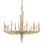 Люстра дизайнерская золотого цвета с 6-ю лампами на изогнутых рожках с текстурной поверхностью Hinkley варинант исполнения - 1 | Loft Concept в Волгограде