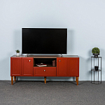 ТВ-тумба красная из массива бука с 2-мя дверками и ящиком Wenge Light варинант исполнения - 7 | Loft Concept в Волгограде